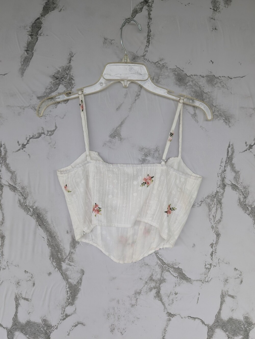 Altar'd State Women's Ivory Pink Floral Corset Cropped Tank Top Small NWT - Picture 9 of 12